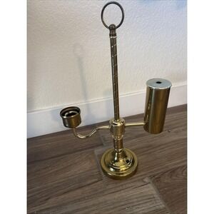 Rare antique Brass Student Brass Oil Kerosene Lamp 17"